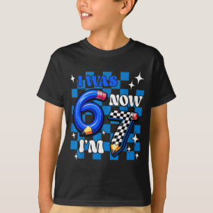 Camiseta Xadrez azul eu tinha 6 agora tenho 7 engraçado 67 