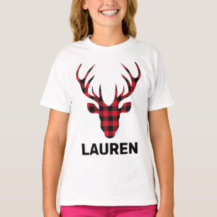 Camiseta Xadrez Buffalo Deer Head Family
