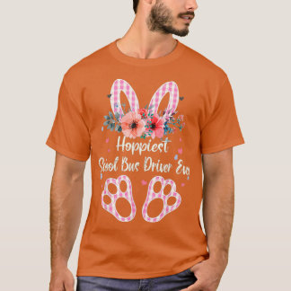 Camiseta Xadrez Bunny Hoppiest School Bus Driver Ever Costu
