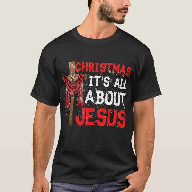 Camiseta Xadrez Colorida Jesus Cristão de Natal (Frente)