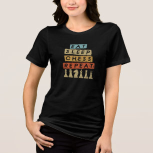 Camiseta Xadrez - Comer Dormir Xadrez Repetir