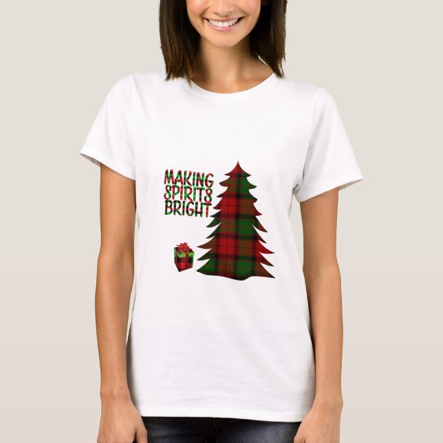 Camiseta Xadrez de Árvore de Natal (Frente)