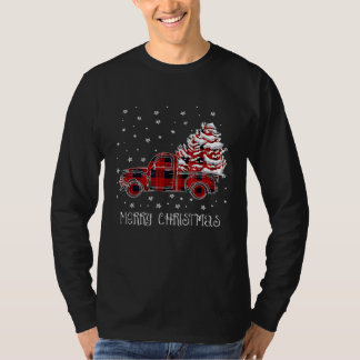 Camiseta Xadrez de Búfalo Caminhão Vermelho Natal Vintage P