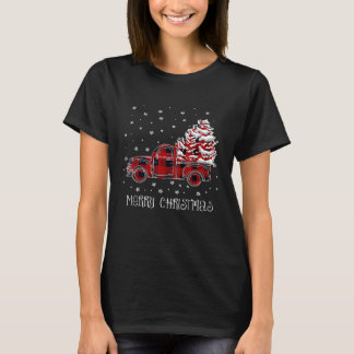 Camiseta Xadrez de Búfalo Caminhão Vermelho Natal Vintage P