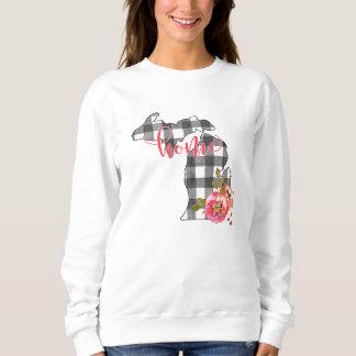 Camiseta Xadrez de Búfalo Negro e Branco, Estado de Michiga