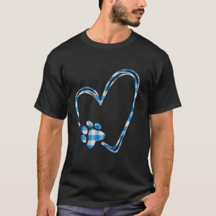 Camiseta Xadrez de búfalos branca e azul Impressão de Cacho