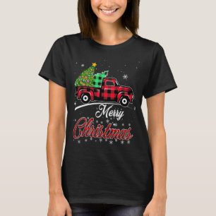 Camiseta Xadrez de Buffalo Árvore de Natal Vintage Caminhão