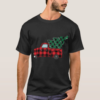 Camiseta Xadrez de Buffalo - Caminhão Vermelho Árvore de Na