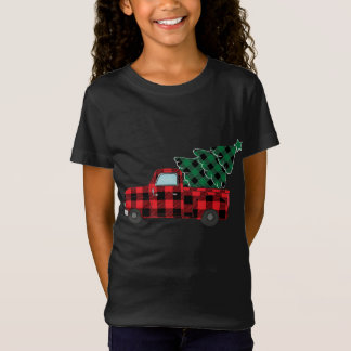 Camiseta Xadrez de Buffalo - Caminhão Vermelho Árvore de Na