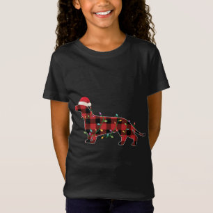 Camiseta Xadrez de Buffalo Dachshund Engraçado Cachorro Fel