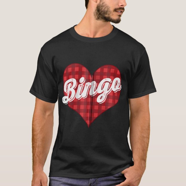 Camiseta Xadrez de Buffalo de Natal Eu Amo Presente de Bing (Frente)