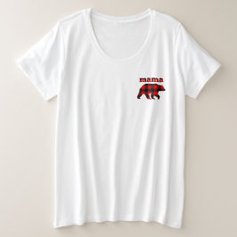 Camiseta Xadrez de Buffalo, Mama Bear, colocação no bolso