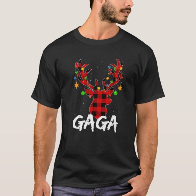 Camiseta Xadrez de Buffalo - Rena de Combinação Gaga - Nata (Frente)