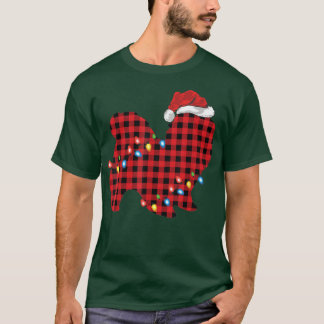 Camiseta Xadrez de Buffalo Santa Hat Shih Tzu Natal