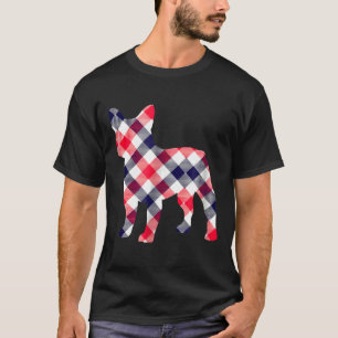 Camiseta Xadrez de Bulldog Francês Silhouette V1