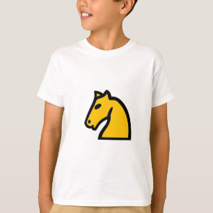 Camiseta xadrez de cavaleiro ouro