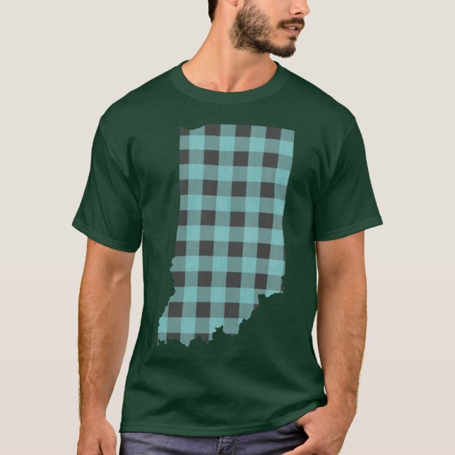 Camiseta Xadrez de Indiana em Verde Claro (Frente)