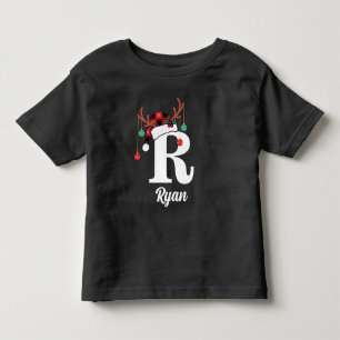 Camiseta Xadrez de Natal da Família Monograma Personalizada