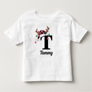 Camiseta Xadrez de Natal da Família Monograma Personalizada