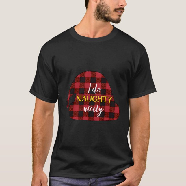 Camiseta Xadrez de Natal da Lua de Honeymoon Topo do Pajama (Frente)