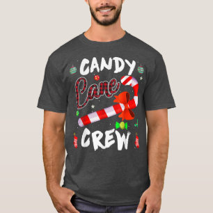 Camiseta Xadrez de Natal da Tripulação Candy Cane Boias de