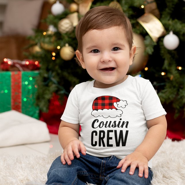 Camiseta Xadrez de Natal do Cousin Crew Buffalo (Cousin Crew Christmas Holiday Buffalo Plaid Baby T-Shirt)