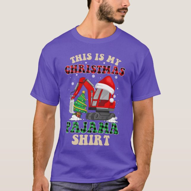 Camiseta Xadrez de Natal Ecavator Engraçado Natal Pajama bo (Frente)