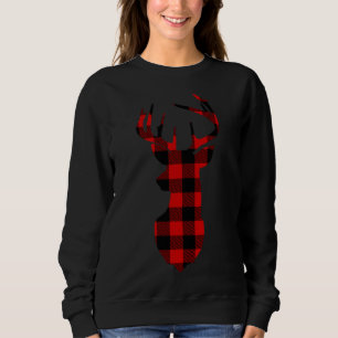 Camiseta Xadrez de Natal Reindeer Deer Head X-mas G