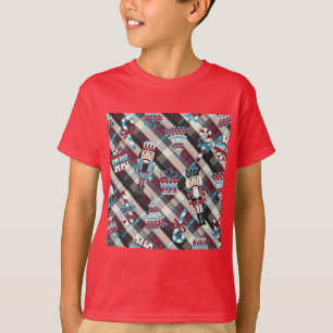 Camiseta Xadrez de Nozes de Natal Blue Burgundy