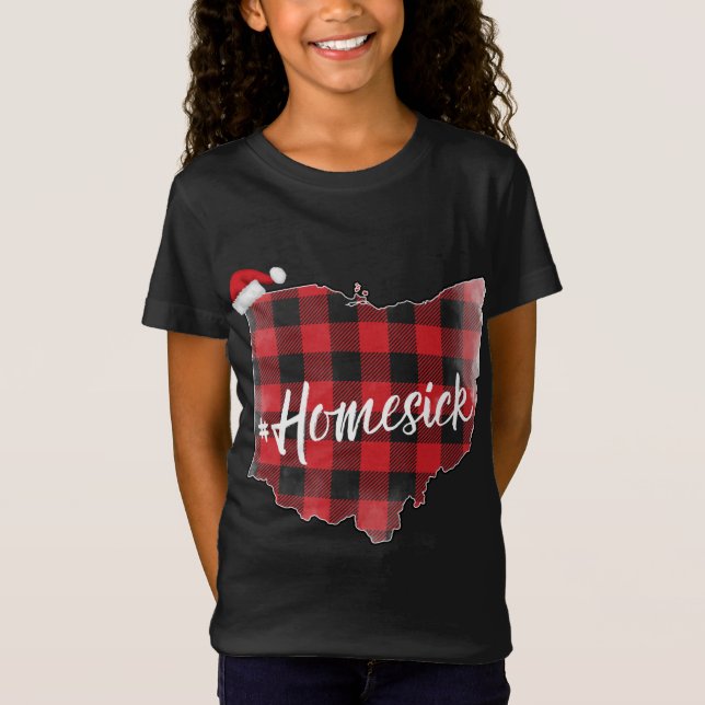 Camiseta Xadrez de Ohio Buffalo #Homesick Natal Santa Hat S (Frente)