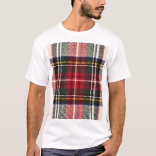 Camiseta Xadrez de tartã escocesa vermelha e branca.
