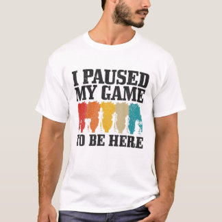 Camiseta Xadrez Divertido Jogo Pausado Retro