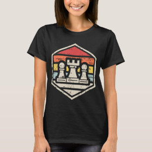 Camiseta Xadrez do Crachá Retro Chess Rook 80s