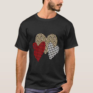Camiseta Xadrez do Leopard Buffalo Striped Splicing Valen