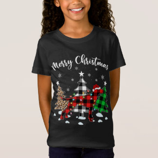 Camiseta Xadrez do Leopardo Buffalo Inglês Ponteiro Cristma