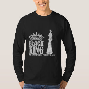 Camiseta Xadrez do Rei Negro mais poderoso