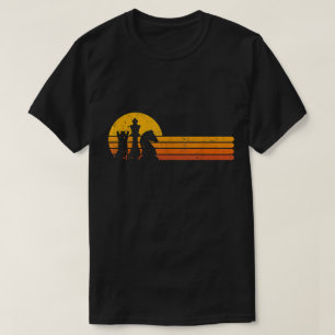 Camiseta Xadrez e Design Retro de Pastor Alemão