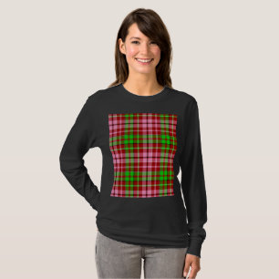 Camiseta Xadrez Escocês Rosa e Verde Vermelho
