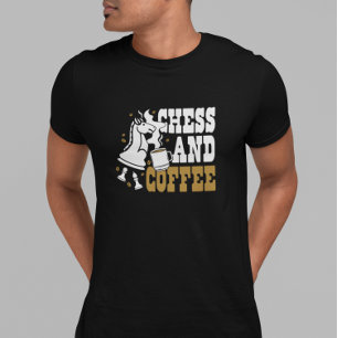 Camiseta Xadrez Fofo e Amante do Xadrez Café Cavaleiro Arte