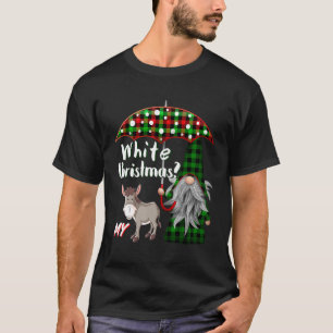 Camiseta Xadrez Gnomo Branco Natal Guarda-chuvas Dono