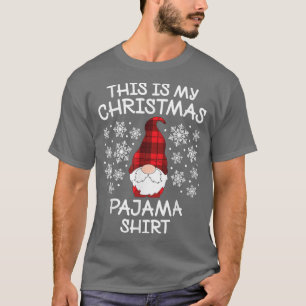 Camiseta Xadrez Gnomo Xmas Este É O Meu Pajama Men De Natal