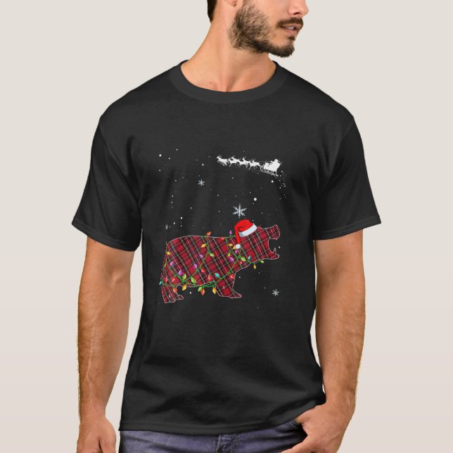 Camiseta Xadrez Hippo de Natal Pajama (Frente)