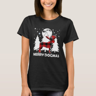 Camiseta Xadrez Irlandesa Wolfhound Dog Xmas Pajama Reindee