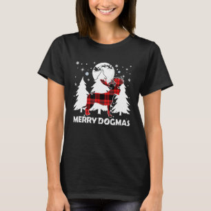 Camiseta Xadrez Irlandesa Wolfhound Dog Xmas Pajama Reindee