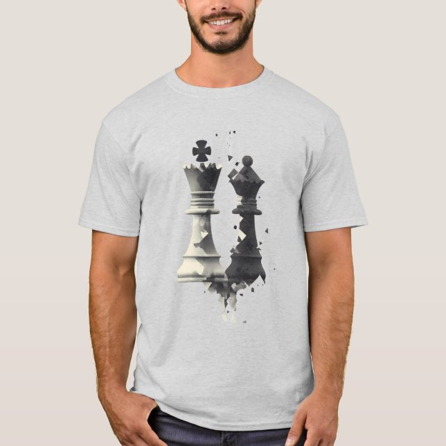 Camiseta Xadrez King & Queen Abstrato T Shirt (Frente)