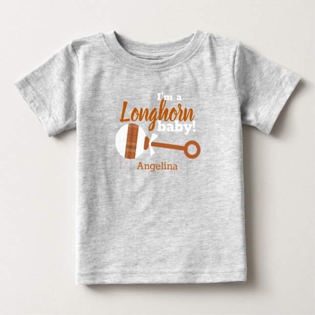Camiseta Xadrez Laranja Queimada Rattle Longhorn (Frente)
