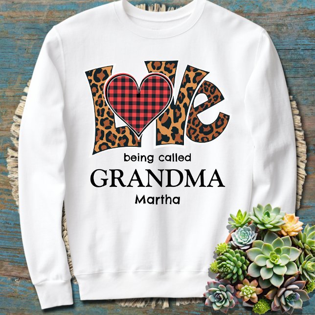 Camiseta Xadrez Leopardo Ama Ser Chamada Avó (Criador carregado)