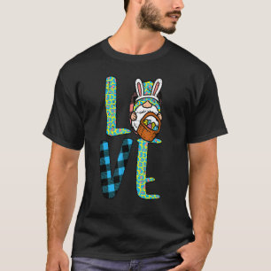 Camiseta Xadrez-leopardo Amor Páscoa Ovos Cesta
