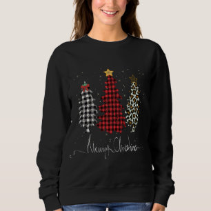 Camiseta Xadrez Leopardo de Árvore Feliz de Natal Impressa