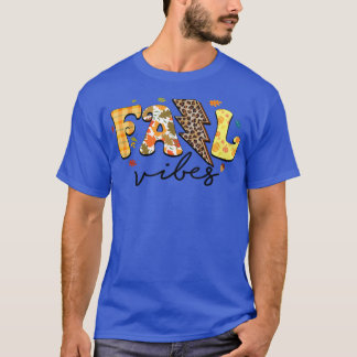 Camiseta Xadrez-Leopardo-Retro Cai Vibes de outono Folhas O